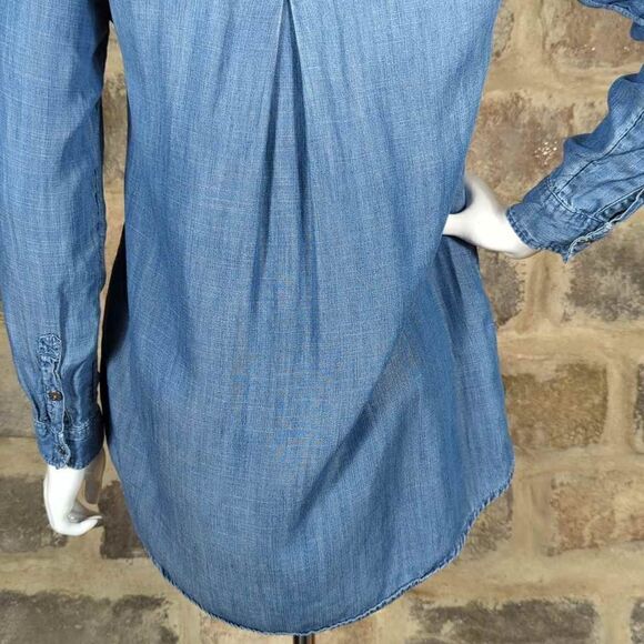 American Eagle Outfitter chambray‎ long sleeve blouse size XS - Picture 8 of 12